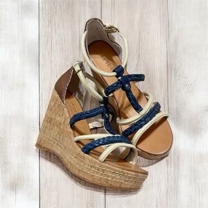 Attimo Woven Cork Wedge Sandals